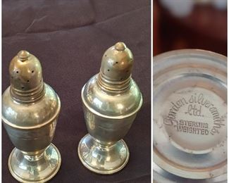 Garden Silversmiths' Sterling Weighted Salt and Pepper