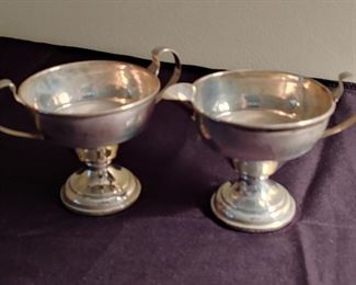 Sterling Weighted Creamer and Sugar