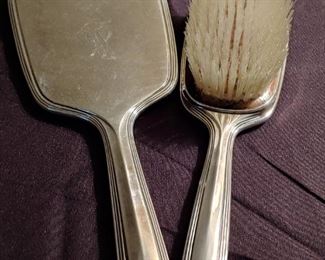 Sterling Brush and Mirror