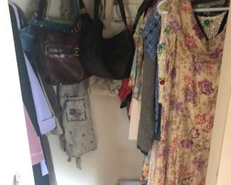 Clothing, purses and shoes.  Women’s M (shoe 7). Scarves, belts and gloves
