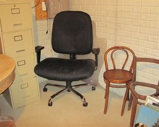 Big & Tall Office Chair, File Cabinet/s, Vintage Wood Chairs 