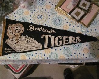 Detroit Tigers Briggs Stadium Pennant