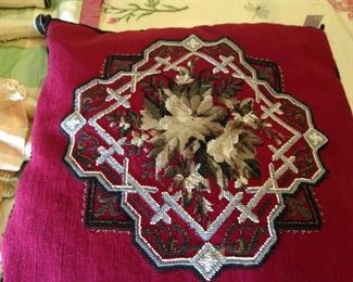 Custom pillow from Victorian beading