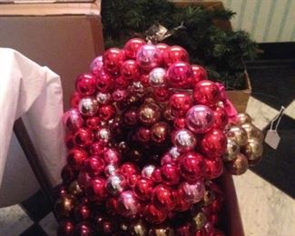 A number of Christmas ball centerpieces
