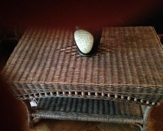 Small antique wicker coffee table
