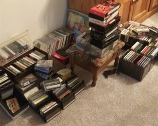 vintage cassettes, 8 track, DVDs, CDs