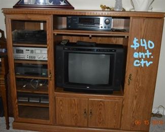 stereo equipment, organ (free), entertainment center, tv, crystal
