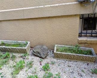 Cement planters.