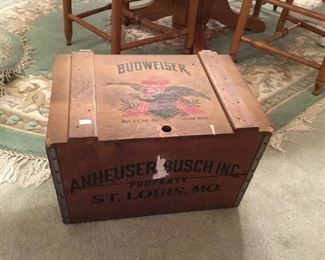 Vintage Budweiser wooden trunk