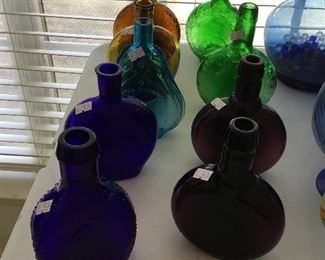 Collection of Arthur Singer glass bird bottles