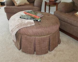 Walter E. Smithe fabric upholstered ottoman