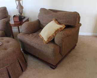 Walter E. Smithe fabric upholstered armchair
