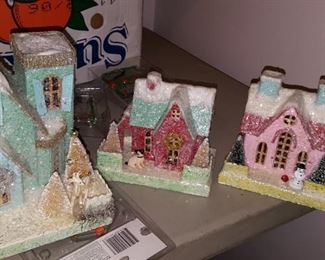 Vintage and Contemporary Christmas Light Up Houses
