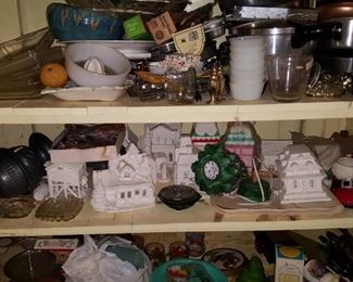Lots of Misc& Unpainted Bisque Christmas Houses