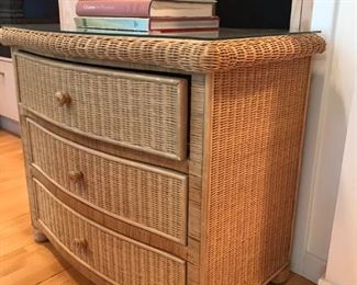 Small Wicker Chests with Mirrored TOPS 4 of them 