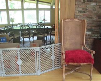 Oak & Rattan French Country Chair