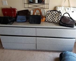 Women's Handbags, incluging Gucci, Coach, Brighton, and More, also a Vintage 80s Dresser