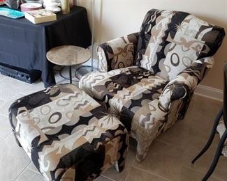 Modern Style Arm Chair and Ottoman