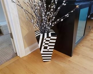 Contemporary Floor Vase with Faux Plants