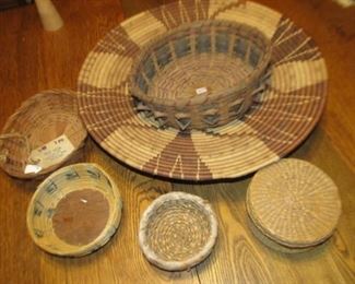 Fur lined basket and Mexican baskets
