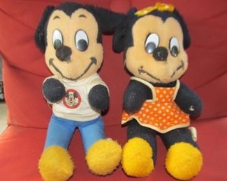 Mickey and Minnie Mouse - Mickey Mouse Club stuffed from 1970s