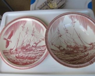 Vernon Kilns Moby Dick charger and bowl
