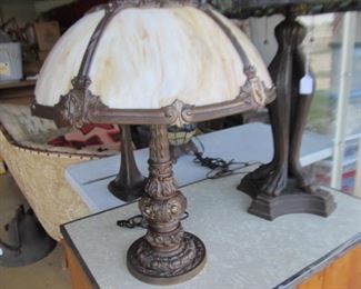 Antique Chicago slag glass lamp