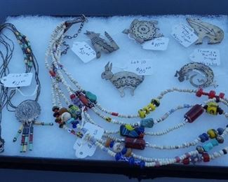T & R Singer sterling silver pins and more necklaces (much more jewelry not pictured)