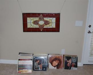 Stain Glass Window-Glass & a Bunch of LPs Records