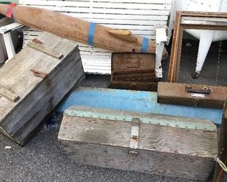 Vintage wooden toolboxes