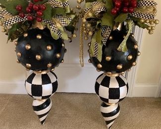 McKenzie Childs Oversized Christmas ornaments