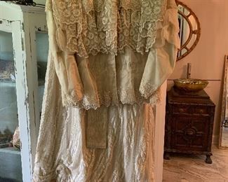 Victoria Parlor Dress - made from antique fabric and lace
