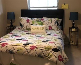 Bedding, headboards, side tables, lamps!