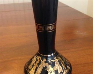 Greek 24k gold decorated vintage antique vase from 20th century Greece. Rare find!