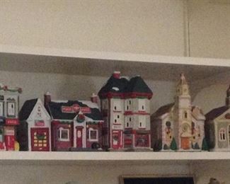 5-piece Christmas Village set.