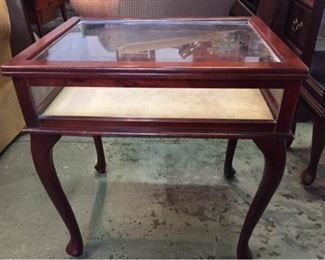Glass Topped Curio Table