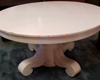 Vtg Painted Pedestal Table