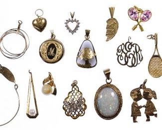 14k Gold Pendant and Charm Assortment