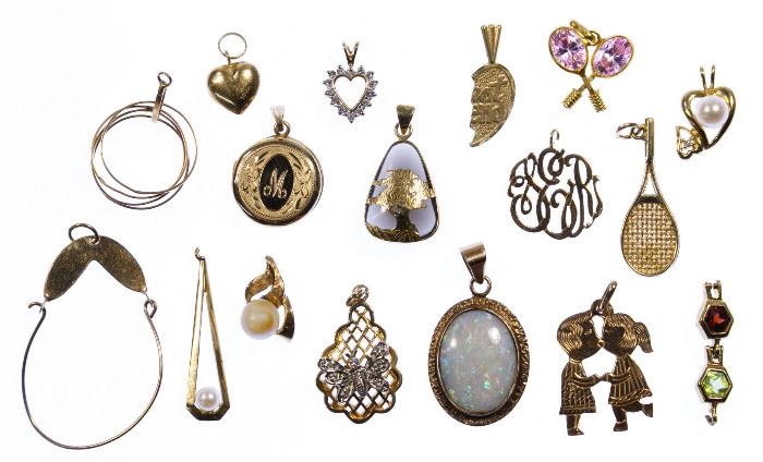 14k Gold Pendant and Charm Assortment