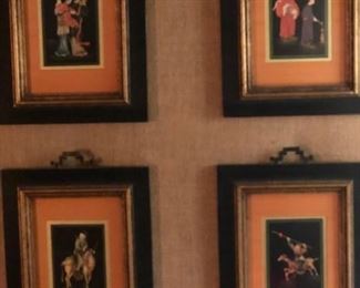 Set of 4 Framed Oriental Scenes