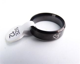 Black, Beveled Houston Texans Men's Ring, Size 12