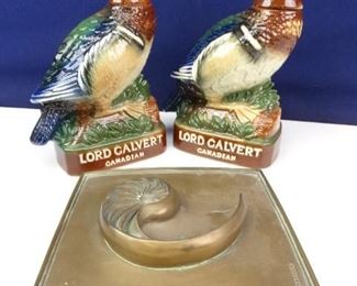 Lord Calvert Canadian Whiskey Decanters Metal Shell Trivet