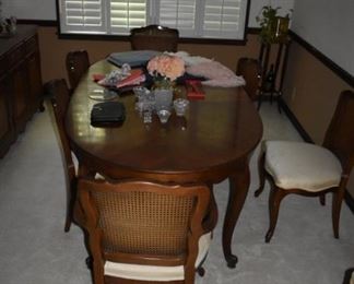 Mid-century dining room suite in excellent condition - could use seating cushions recovered or cleaned.
