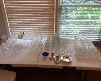 Lots of great crystal and glasses