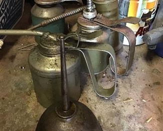 Vintage oil cans