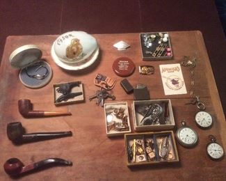 Pipes,pockets watches,miscellaneous smalls
