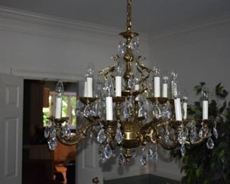 Austrian crystal chandelier - solid brass