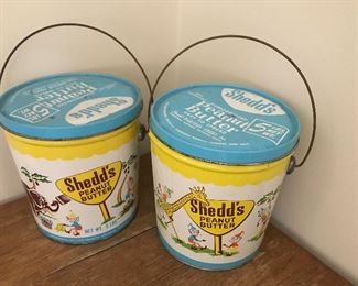 Vintage Shedds peanut butter tins