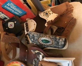 Vintage children's western gun belts and holsters