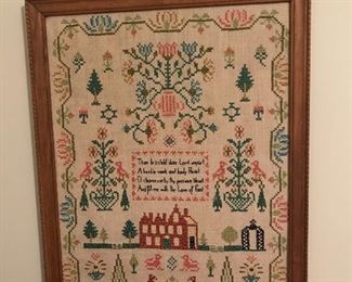 Vintage needlepoint sampler
